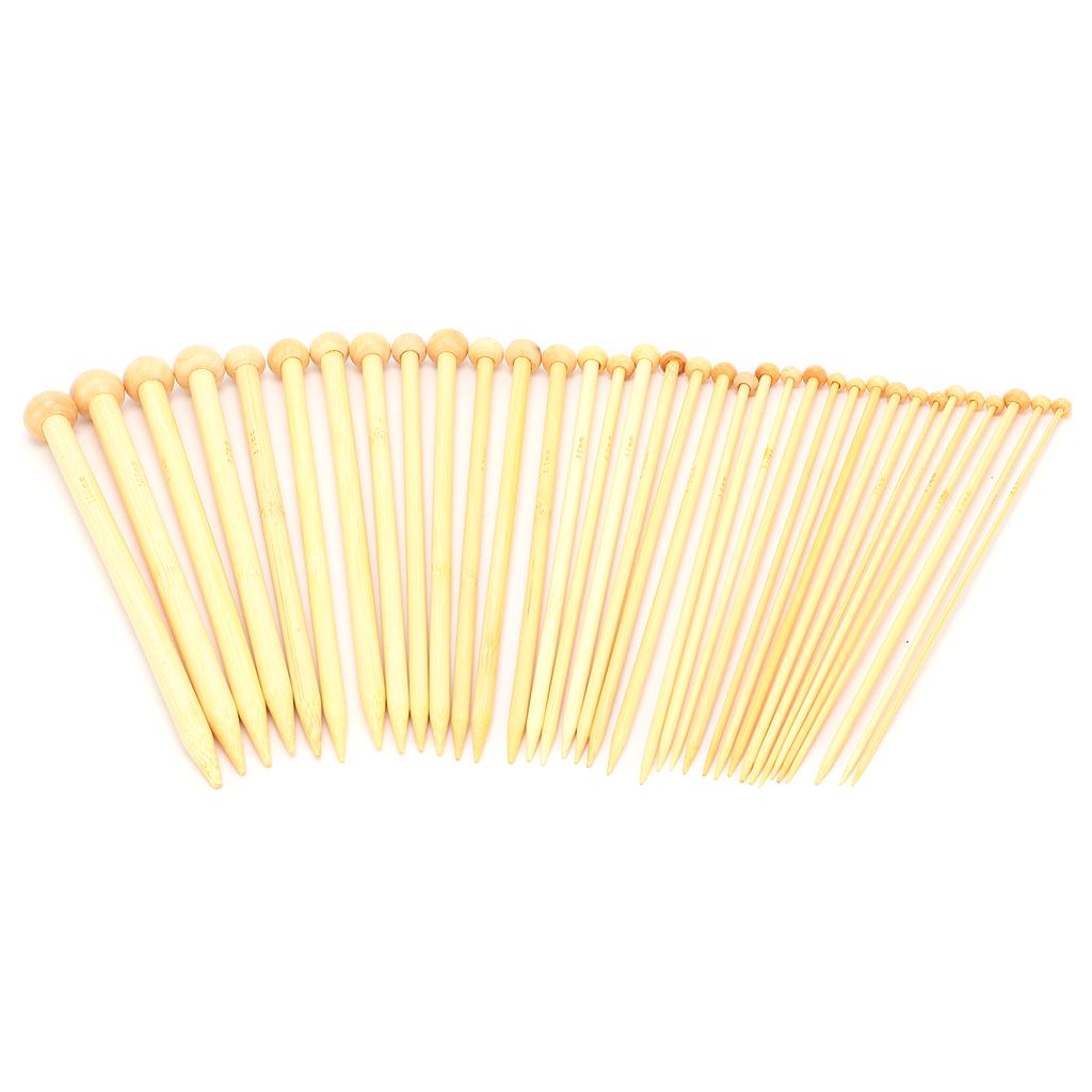 36pcs Knitting Needle Bleached Bamboo Single Tip Crochet for Sewing Clothes Shoes Gloves