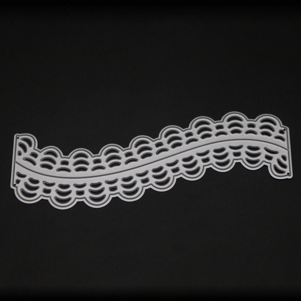 Wellenrand Rahmen Metall Silberfarben Schablone Präge Stanzformen Für DIY Scrapbooking Papier Album Kartenherstellung