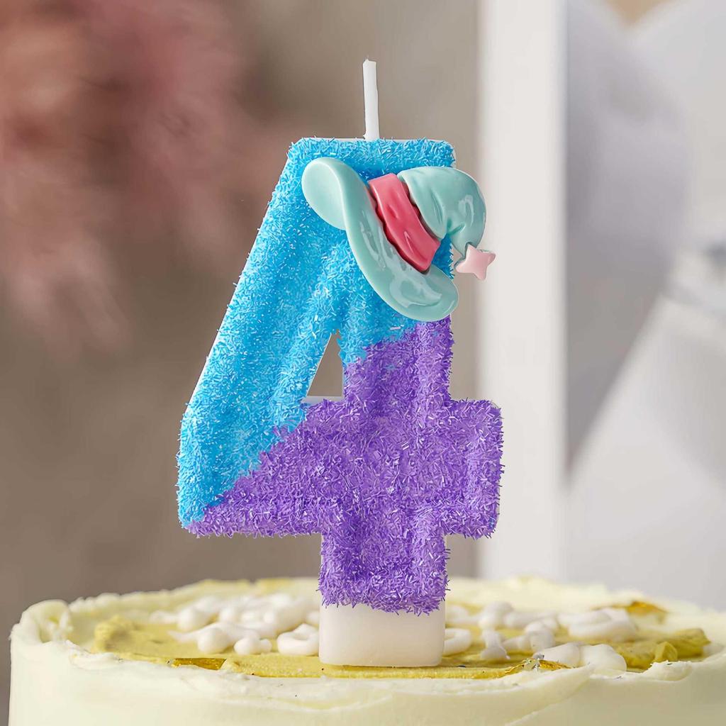 Digital Birthday Candle Decorations - Witch Hat Cake Toppers for Halloween Celebrations.