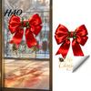 Saisonale Heimdekoration Weihnachts-Schleife Fensteraufkleber, Rot Statisch Haftend, Wasserdichte Party-Dekoration Abnehmbare PVC-Folie für Urlaubs-Glasfenster