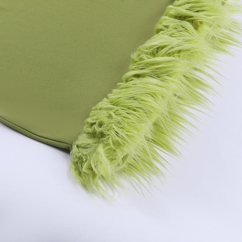 Sexy Slim-fitting Hip-hugging Short Skirt with Criss-cross Back and Suspender Dress