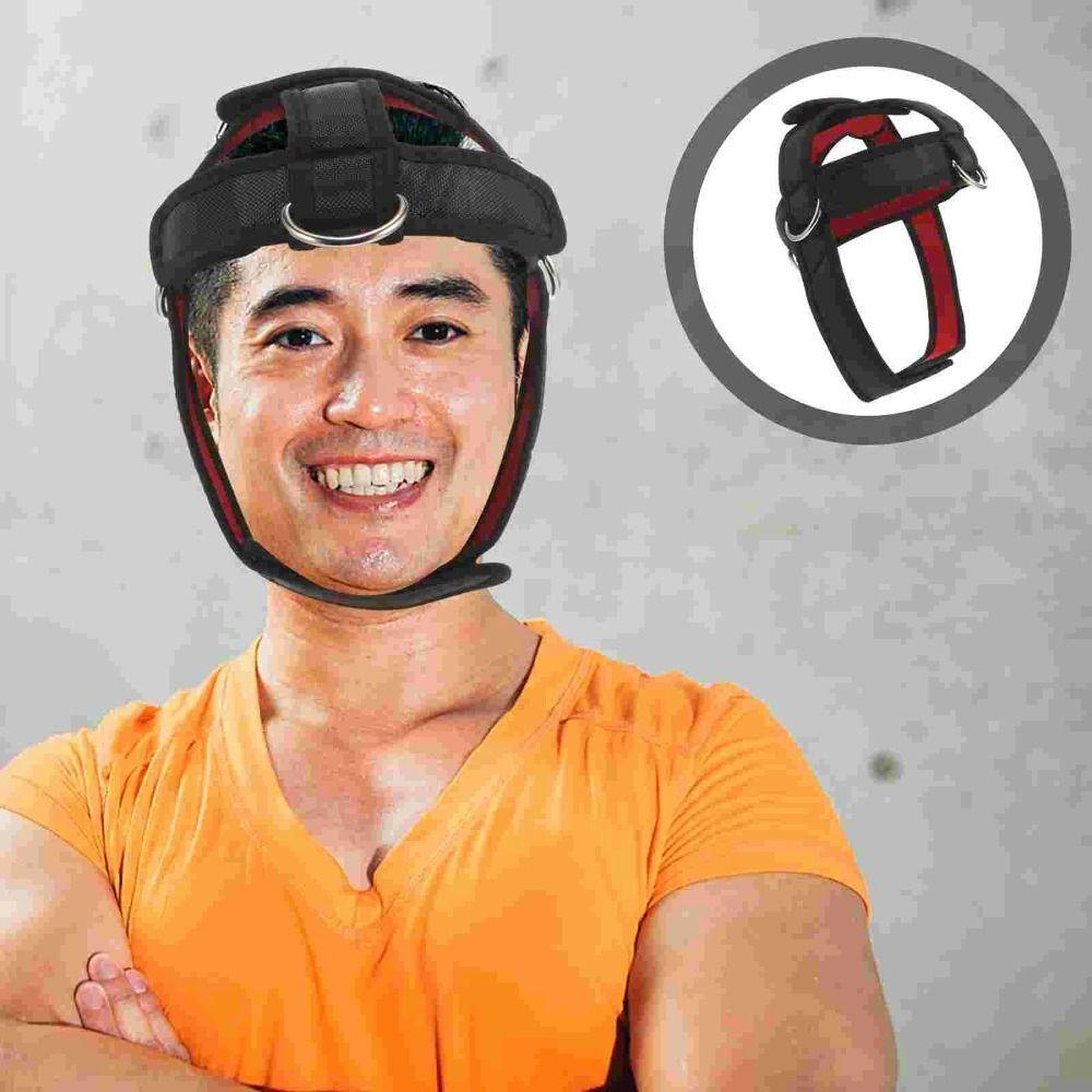 Black Head Training Harness Adjustable Neck Strength Training Strap Head and Neck Trainer Band Gym