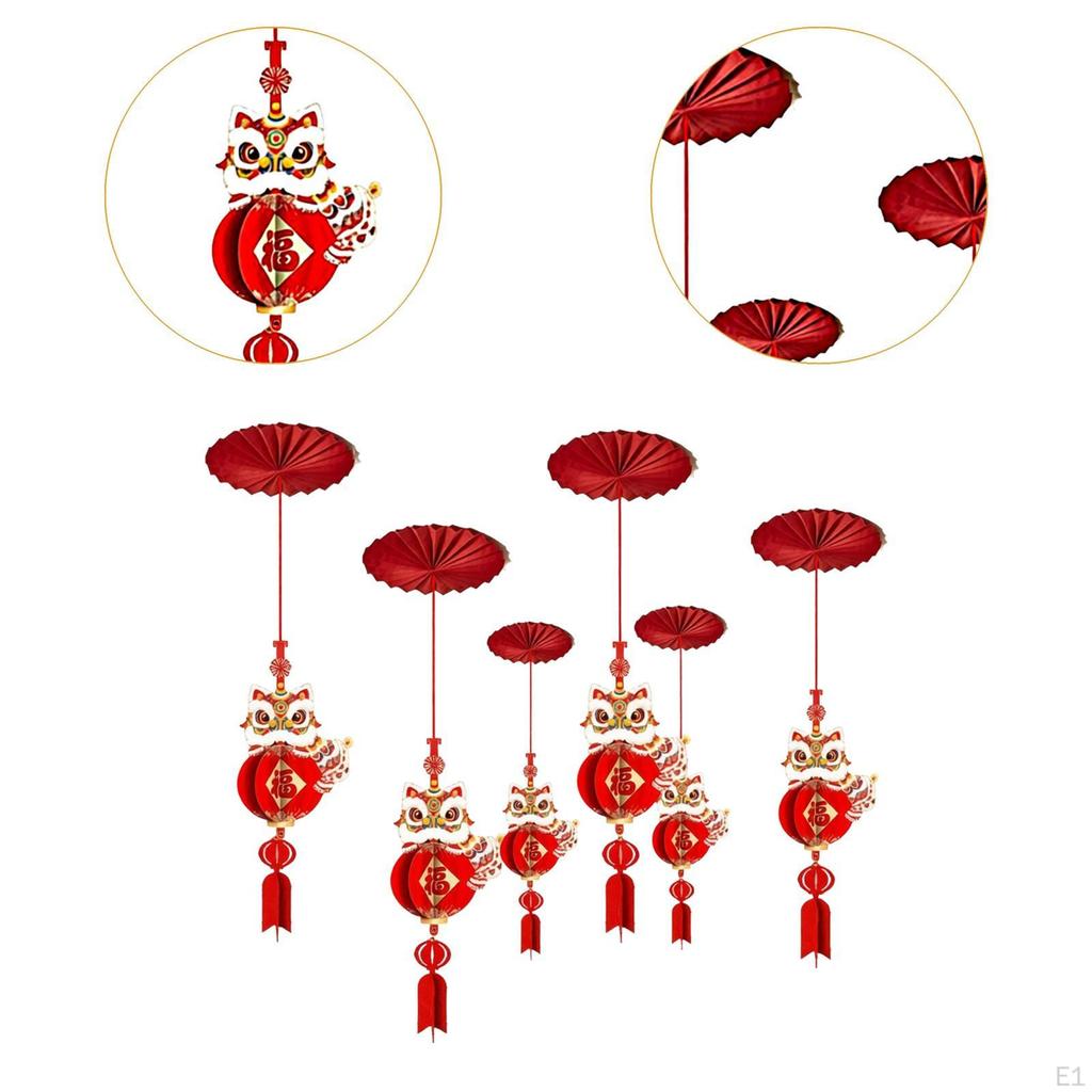 6x Happy Year Ceiling Decorations Sturdy for Home Living Room Party