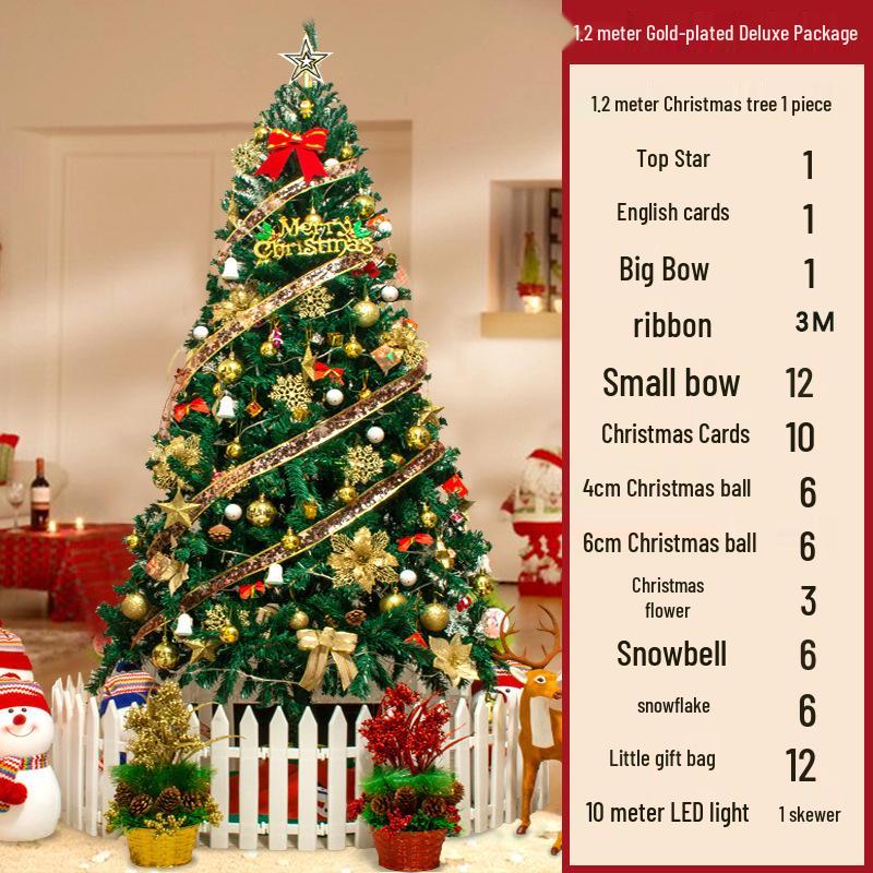 2025 Luxury Christmas Tree Package: 1.2-4M Luminous with Ornaments