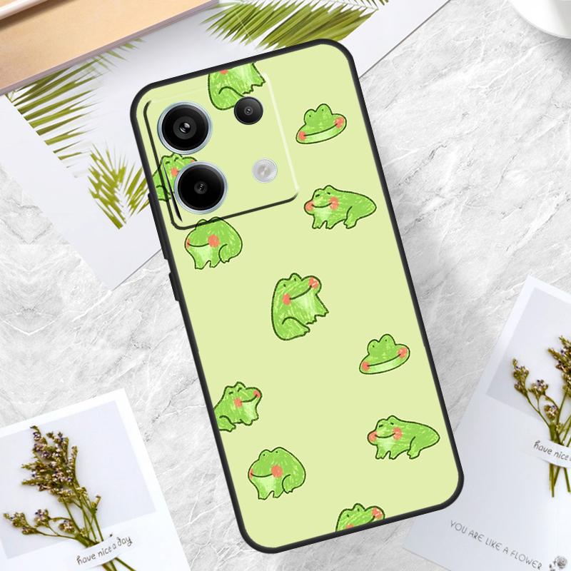 Cute Green Frog Case For Xiaomi Redmi Note 14 13 12 11 10 9 15 Pro Plus Redmi 15 10C 12C 13C 14C 15C Cover