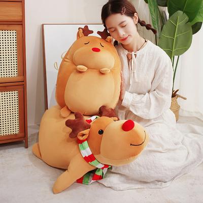 Rentier Dekokissen Plüschtier Puppe Hirschpuppe Kinder Beruhigungspuppe Weihnachtsgeschenk