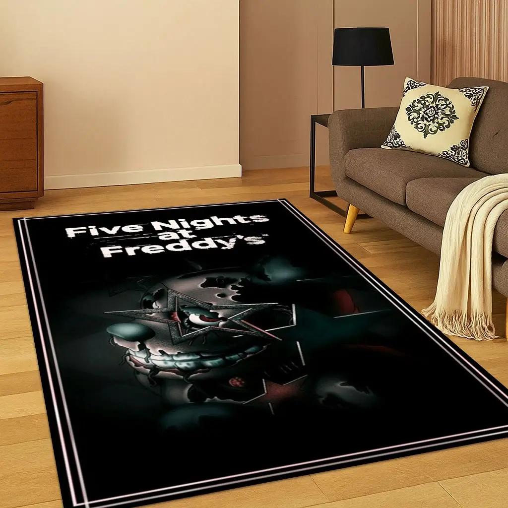 Tappeto Cartoon 3D F-FNAF per Camera da Letto Soggiorno Divano Zerbino Decorazione Casa, Tappeto Area Giochi Bambini Antiscivolo Regalo di Natale