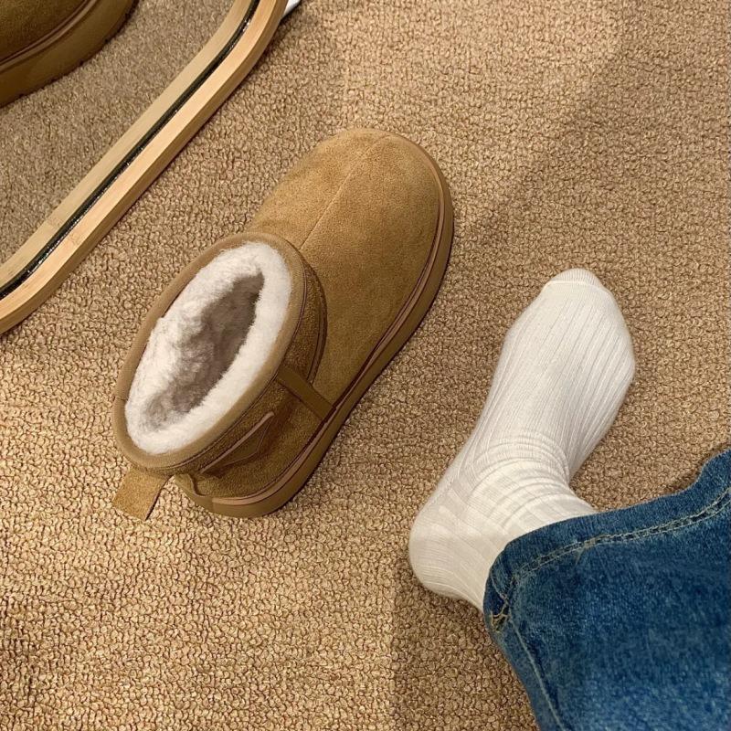 Winter new frosted leather thickened snow cotton boots bread shoes small women's shoes