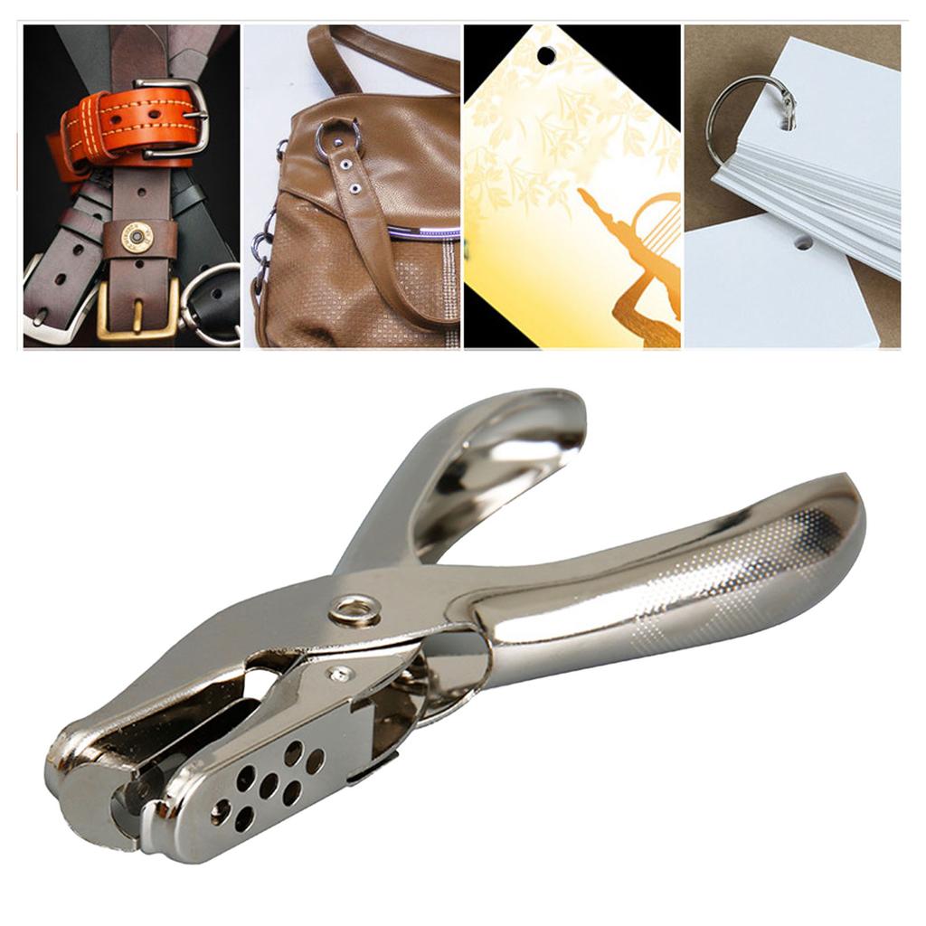 Hole Punching Pliers Nickel Plating Process Burrs Free Silvery Comfortable Handle Portable Punch