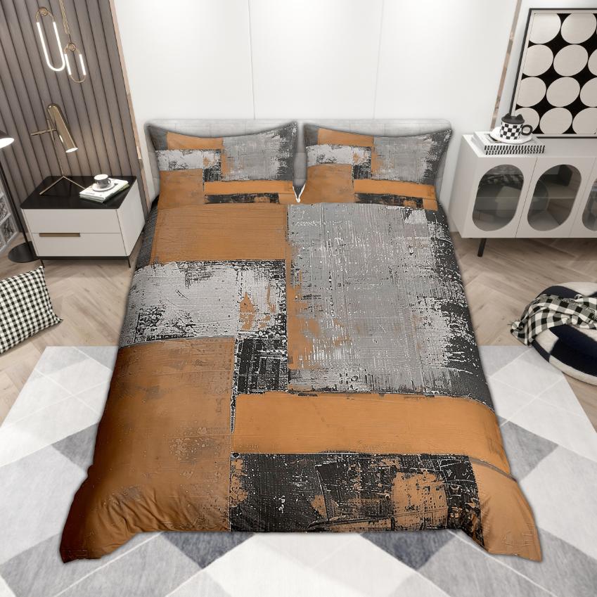 Homewish Grunge Ombre Duvet Cover Set 2pcs/3pcs, Watercolor Oil Painting Bedding, Modern Abstract Minimalist Quilt Cover Set