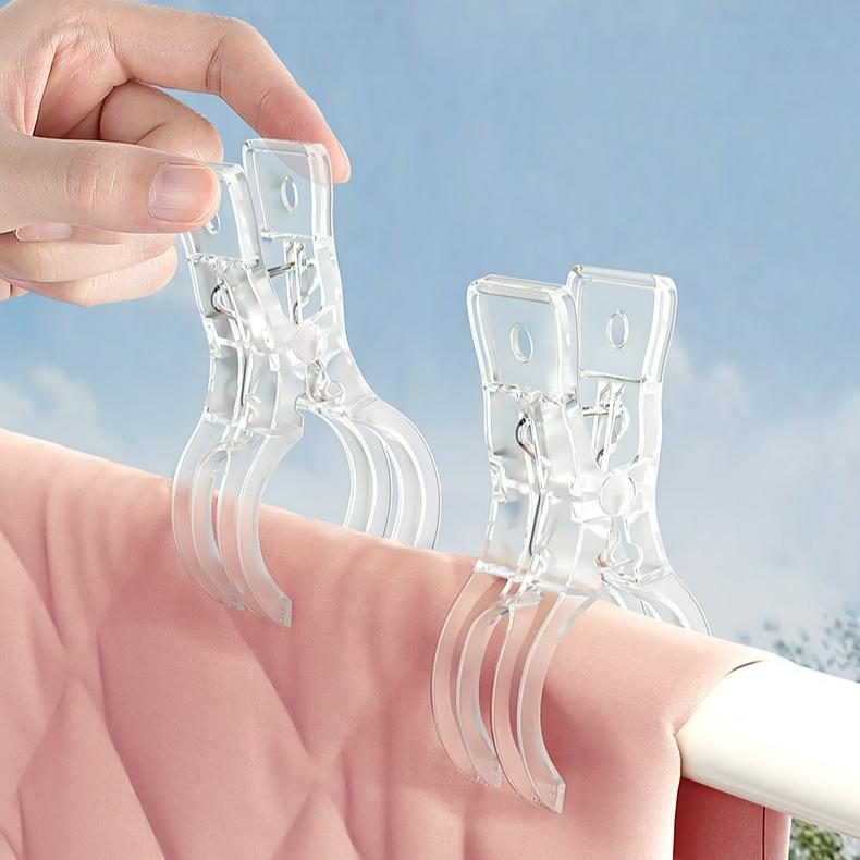 5Pcs/set Household large clothes clip, quilt clip, windproof clip, multi-functional fixed plastic clothes clip, large quilt drying clip