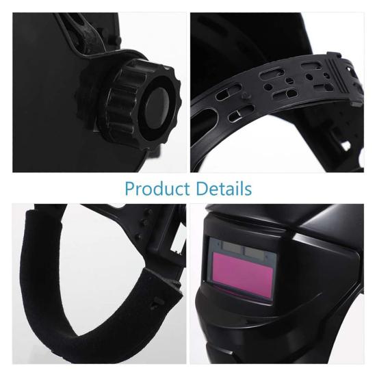 Solar Powered Auto Darkening Welding Helmet with LCD Lens 180-Degree Adjustable Heat-Resistant Welder Helmet