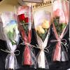 10Pcs Transparent Rose Packaging Bags Flower Bouquet Plastic Bag Bouquet Wrapping Paper Valentine'S Day Wedding Decor