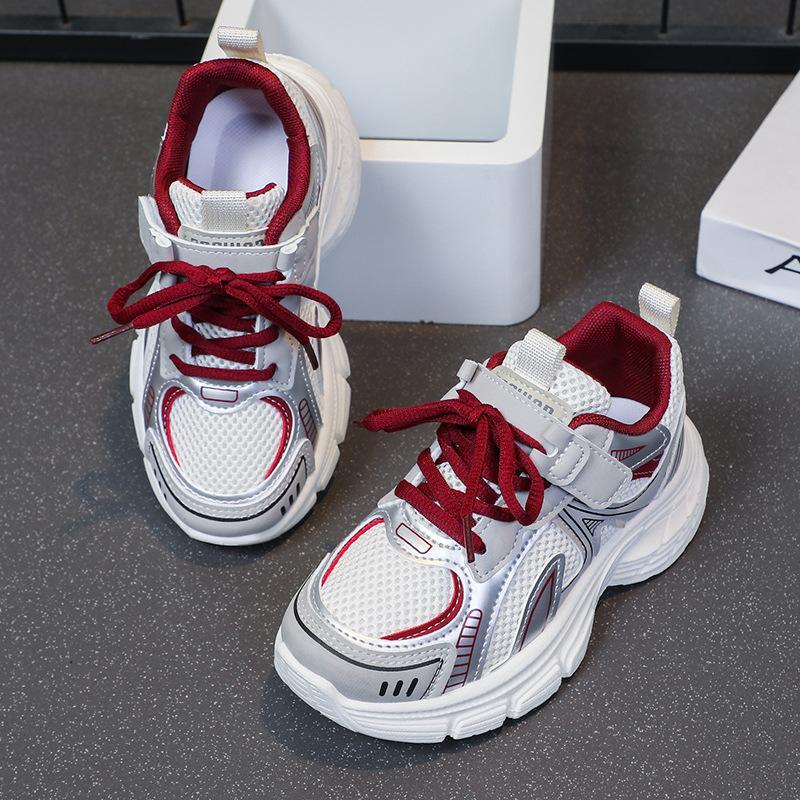 Children's Sports Shoes Boys' Shoes 2025 Season New Middle and Older Children's Mesh Casual Running Shoes Girls' Dad Shoes