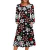 Women's Christmas Printed Fashionable Loose Round-neck Dress