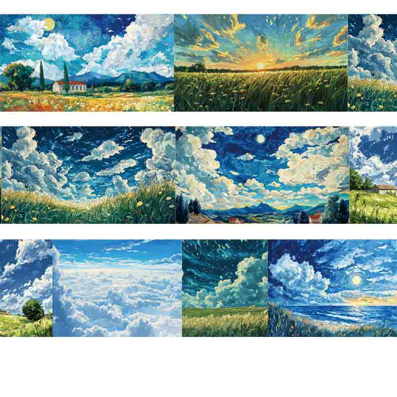 Pet Tape Journal Van Gogh's Starry Sky Sky Collage Decoration DIY Scrapbooking Landscaping Sky