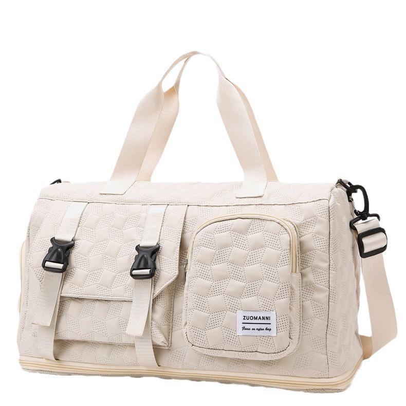 Fashionable and Sporty Dry-wet Separated Fitness Bag for Going Out, Large-capacity Expandable Hand-held Travel Bag with A Handle and Shoe Compartment