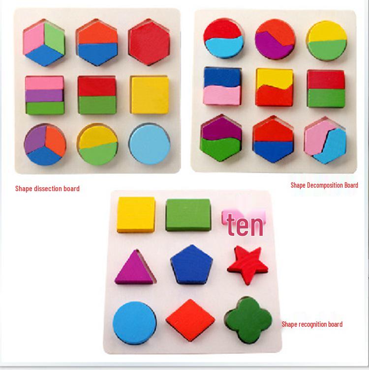 Montessori Geometric Shape Matching Wooden Puzzle for Early Childhood Education