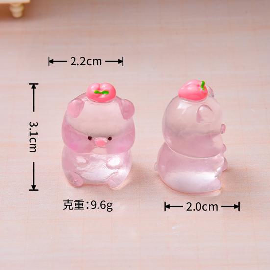 Miniature Pig Figurine Mini Pink Piggy Figure Cartoon Resin Animal Cake Toppers for DIY Fairy Garden Moss Landscape Terrarium Potted