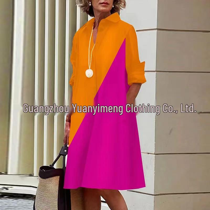 European and American Style Fashion Printed Cardigan Dress XL