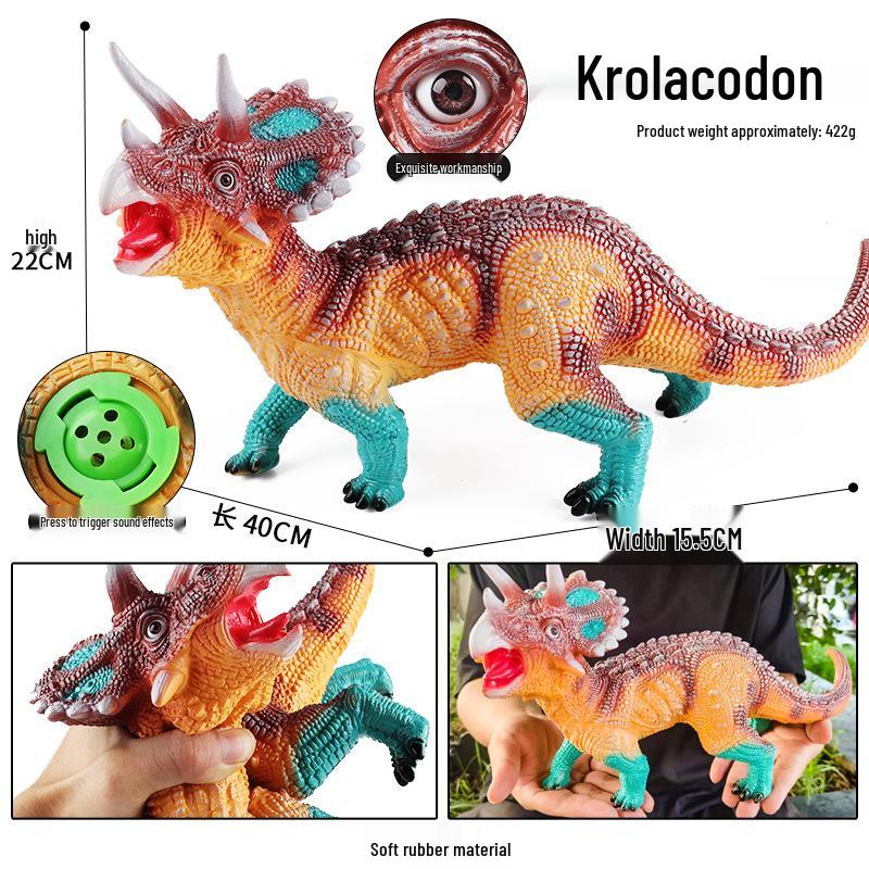 Realistic Large Dilophosaurus Dinosaur Toy - Soft Rubber & Cotton Filled Model for Children s Science Education