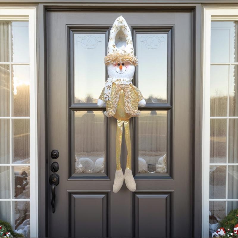Christmas Doll Door Ornament Multipurpose Long Leg Doll Hanging Decoration For Tree Door Handle Bookshelf Curtain Window
