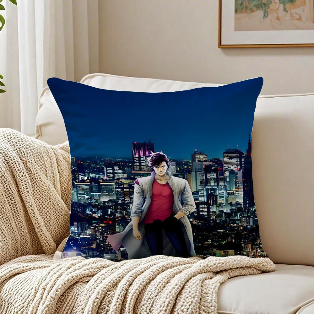 City HHunter Kissen Klassische Anime Kissenbezug Kissenbezug Anti-Milben Wohnzimmer Sofa Dekor Kissen Zimmer