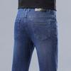 Frühling und Herbst Neue High-End-Plüschjeans für Männer Gerade Röhre Slim Fit Elastische Dicke Freizeithose Herbst und Winter Herrenhose