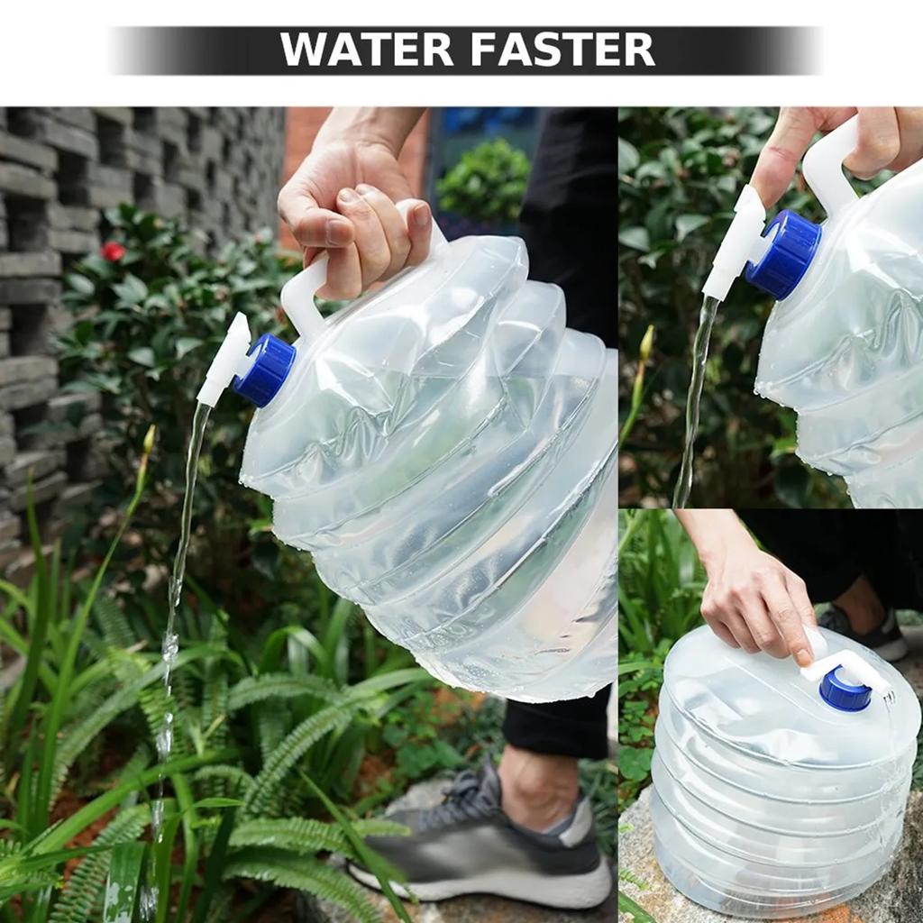 Collapsible Water Container 3/5/10/15L Outdoor Use Lightweight Roomy Foldable Water Pouch Outdoor Use bucket
