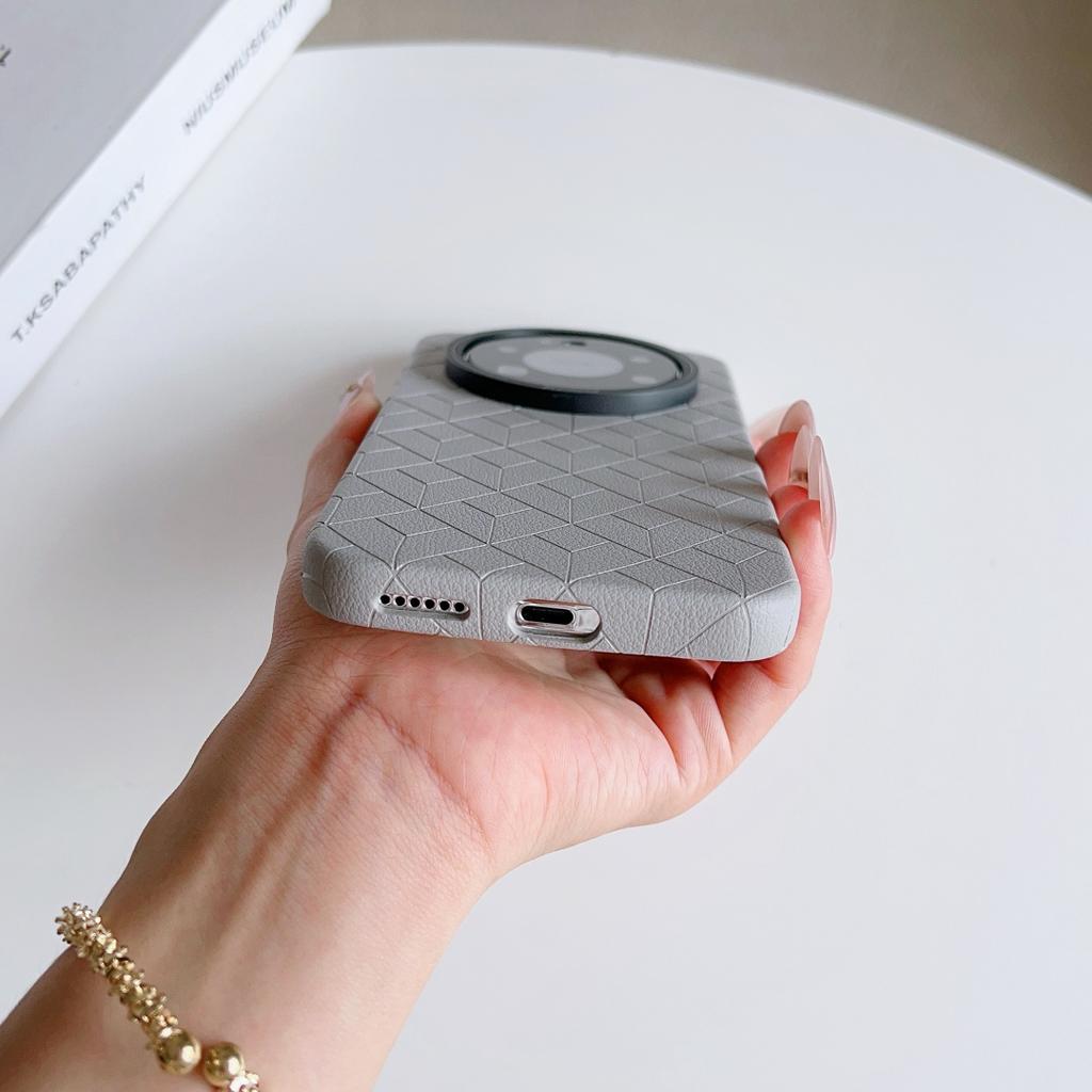 For Huawei Mate 80 Pro Max/Mate 80 Pro/Mate 80 Case Luxury PU Leather Cube magnetic Wireless charging Protective Back Cover
