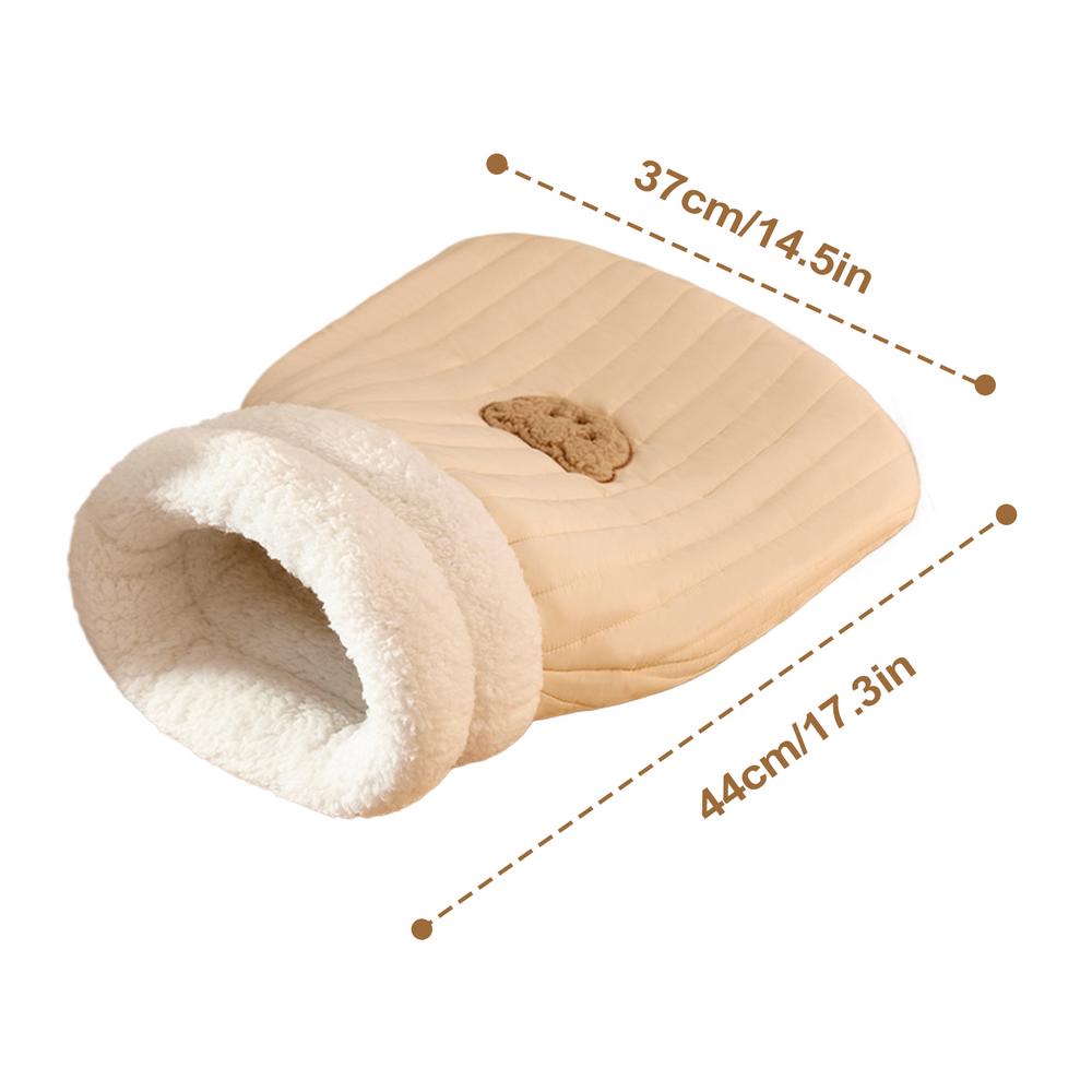 Warmer Katzenschlafsack Halbgeschlossen Katzen Hunde Kissen Weich Plüsch Winter Warm Gemütlich Betten Zubehör Für Katzen Hund