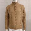 2025 Autumn/Winter New Arrival Men's Solid Color High Neck Long Sleeve Knitted Sweater