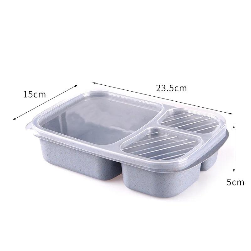 Portable Lunch Box Wheat Straw Dinnerware Food Fruit Storage Container Children Kids School Office Microwave Bento Box Lunch Bag