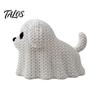 Talos 3D Printed Ghost Dog/Cat Figurine Ornaments, Knitted Texture Halloween Animal Decorations, Small Cute Puppy/Kitten Gifts for Home Desk Display