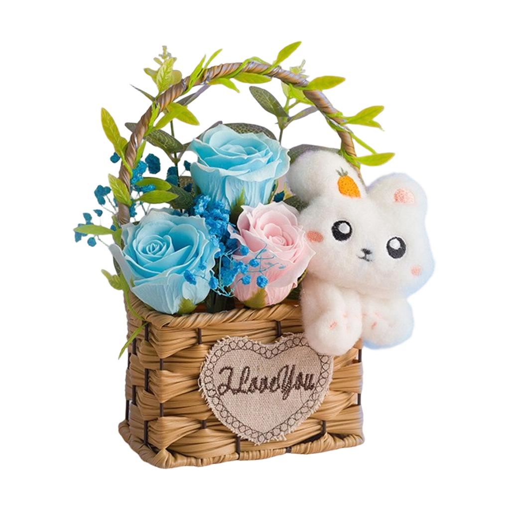 Birthday Gift Simulation Plastic Rose Flower Basket