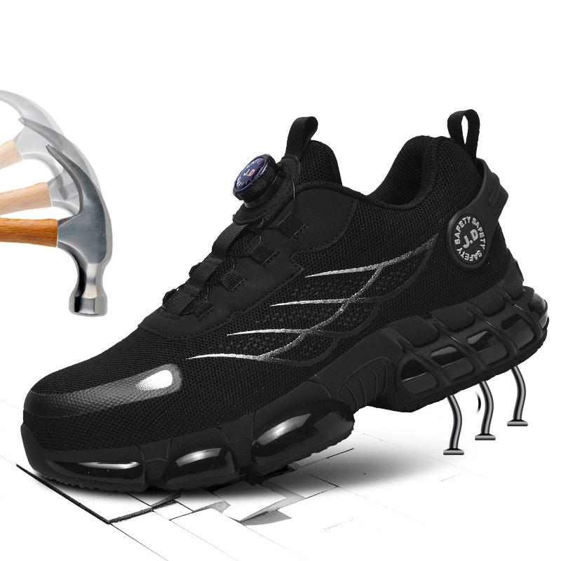 Fashion new rotating button labor insurance shoes men's anti-smashing and anti-piercing safety shoes non-slip and wear-resistant work shoes