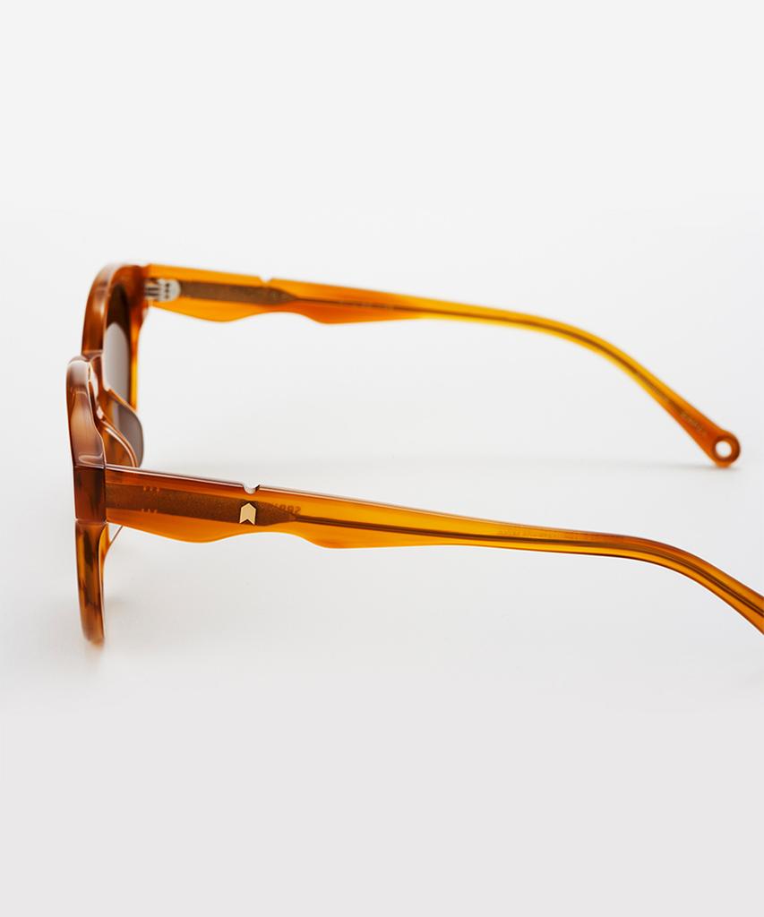 Seupeulingseuteulingseu Round Horn-Rimmed Sunglasses Page 82 [Camel]