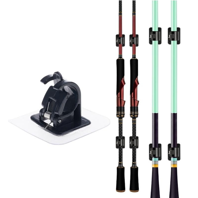 10pcs Fish Rod Organizers Buckle Wall Mounted Fishing Poles Clamp Rods Clips Space Saving Holder Fishing Accessories