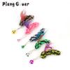 5pcs Mix Dot Feather Simulation Insect Cat Teaser Stick for Change Heads Cat Toys Pet Toy Supplies