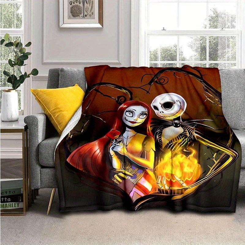 1pc The Nightmare Before Christmas Printing Blanket - Soft, All-Season Throw for Living Room, Bedroom,Personalized Gift with Adorable Cartoon Design