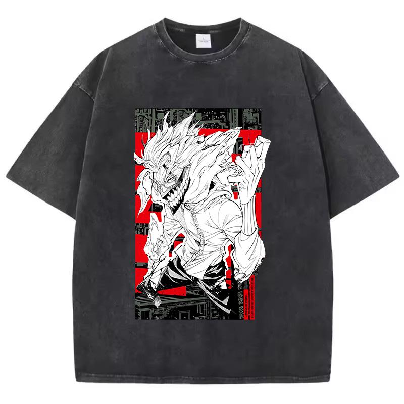 Baumwolle Gewaschen Dandadan Okarun T-Shirt Herren Japanischer Anime T-Shirt Cartoon Hohe Qualität T-Shirt Ästhetisch Mode T-Shirt Männlich