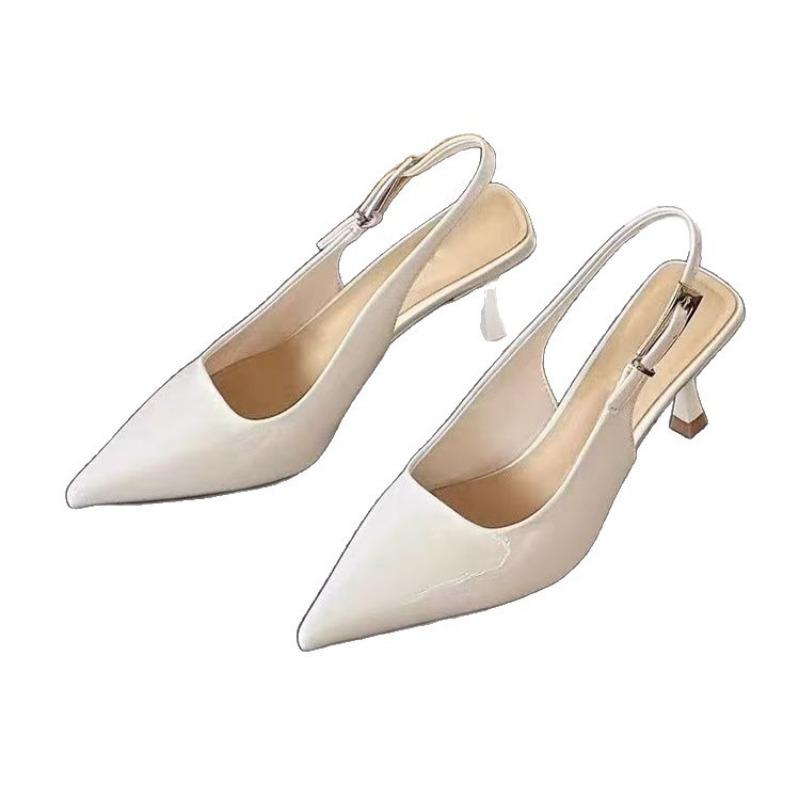 Elegant Pointed Back Empty High Heels Summer New Temperament with Skirt Single Shoes Versatile Casual Sandals