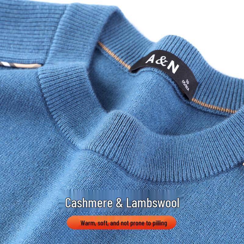 Antonio Men s Lambswool Cashmere Blend Semi-High Neck Pullover Sweater L