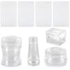 4Pcs Clear Silicone Nail Art Stamper Set Round Rectangular Double Head Transparent Jelly Stamping for Creative Manicure