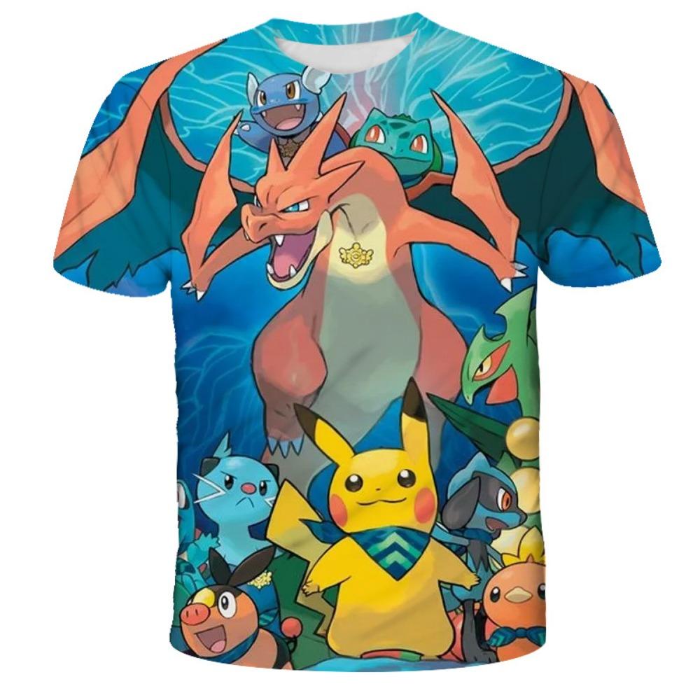 Koszulki dziecięce Topy dla dzieci Koszulka Pokemon Chłopcy Krótki rękaw Koszulka Pikachu Ubrania dla dziewczynek T-shirty Letnie Codzienne noszenie Koszulka dla dziewczynki