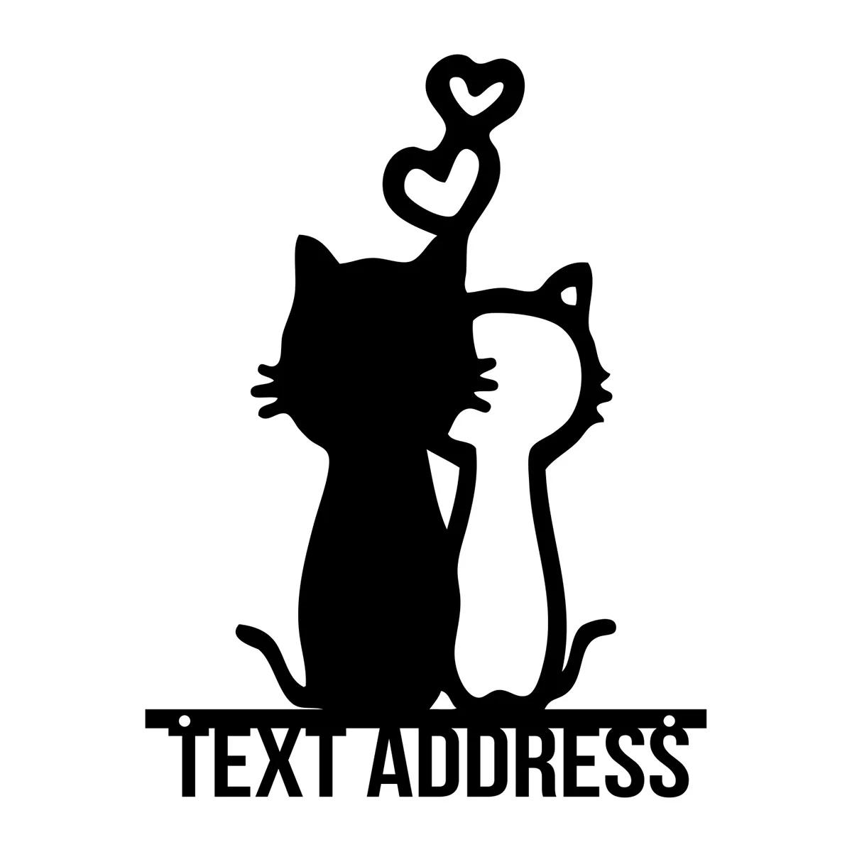 

Metal Cat House Number Sign, Custom Address Plaque, Street Number Metal Decor, Outdoor Wall Art