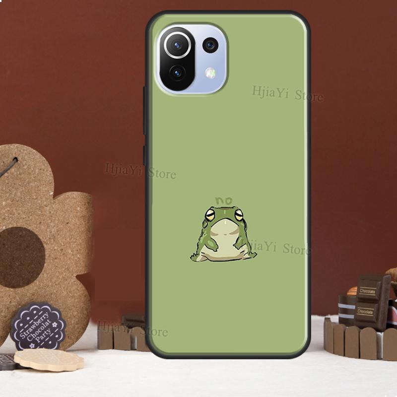 Cute Green Frog Phone Case For Xiaomi Mi 11 Lite 11Ultra 9T 10T 11T Pro POCO M3 M4 X3 Pro F3 Cover Coque