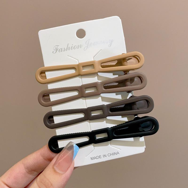 Autumn & Winter Coffee Hair Clip: Women's Seamless Duckbill, BB & Bangs Clips