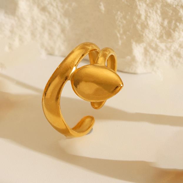 Роскошное кольцо из нержавеющей стали с гальваническим покрытием из 18-каратного золота