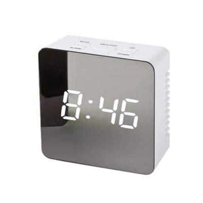 Καθρέφτης LED Πολυλειτουργικός Επιτραπέζιος Νυχτερινός LED Ψηφιακός Εσωτερικός Φωτιζόμενος Καθρέφτης Ρολόι, Ρολόι, Ξυπνητήρι, Θερμόμετρο, Λειτουργία, Οθόνη, Οπίσθιος Φωτισμός,